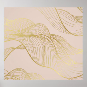 Goldene Linien: Luxuriöses Vintages Muster. Poster