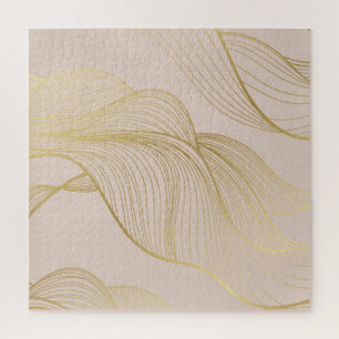 Goldene Linien: Luxuriöses Vintages Muster. Puzzle