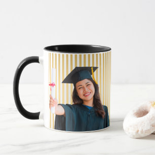 Goldene Linien Personalisiertes Frauenporträt Absc Tasse