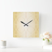 Goldene Linien Quadratische Wanduhr (Zuhause)