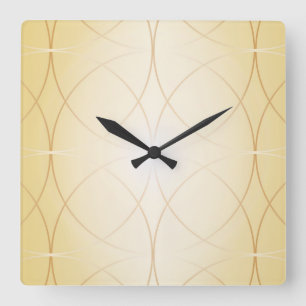 Goldene Linien Quadratische Wanduhr