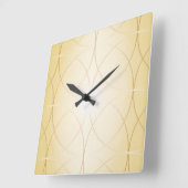 Goldene Linien Quadratische Wanduhr (Winkel)