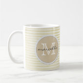goldene Linien Streifen Hintergrund Monogramm Kaffeetasse (Links)