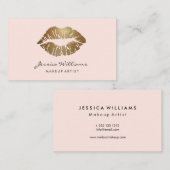 Goldene Lippen für Künstler Rosa Visitenkarte (Vorne/Hinten)