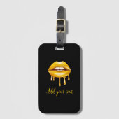 goldene Lippen, gürtelndes Muster Gepäckanhänger (Vorderseite Vertikal)