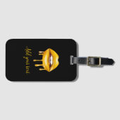 goldene Lippen, gürtelndes Muster Gepäckanhänger (Vorderseite (Horizontal))