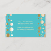 Goldene Lippen - Moderne Punkte Türkis Visitenkarte (Rückseite)