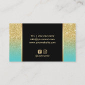 Goldene Lippen, Paddeln, Glitzer Visitenkarte (Rückseite)