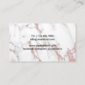 Goldene Lippen, Trendiges weißes Marmor Visitenkarte (Rückseite)