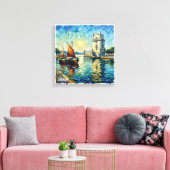 Goldene Lissabon Belem Turm Szene Leinwand Kunst (Insitu (Wohnzimmer))