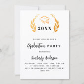 Goldene Lorbeerkranke 2025 Graduation Party Einladung (Vorderseite)