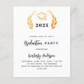 Goldene Lorbeerkranke Einladung zur Graduierungspa (Vorderseite)