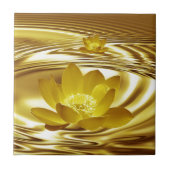 Goldene Lotus-Blume Fliese (Vorderseite)
