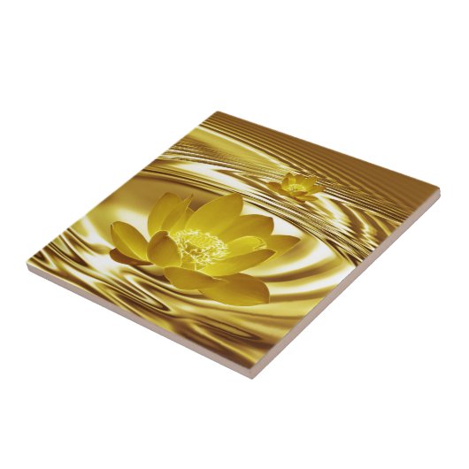 Goldene Lotus-Blume Fliese (Seite)