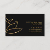 Goldene Lotus Blume Kunst Visitenkarte (Rückseite)