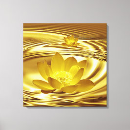 Goldene Lotus-Blume Leinwanddruck