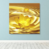 Goldene Lotus-Blume Leinwanddruck (Insitu (Holzboden))