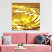 Goldene Lotus-Blume Leinwanddruck (Insitu (Wohnzimmer))