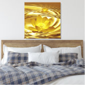 Goldene Lotus-Blume Leinwanddruck (Insitu (Schlafzimmer))