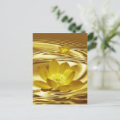 Goldene Lotus-Blume Postkarte (Stehend Vorderseite)