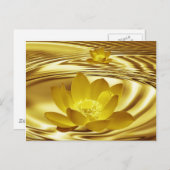 Goldene Lotus-Blume Postkarte (Vorne/Hinten)