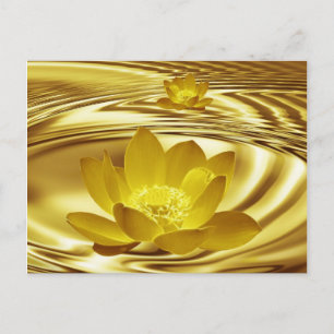 Goldene Lotus-Blume Postkarte