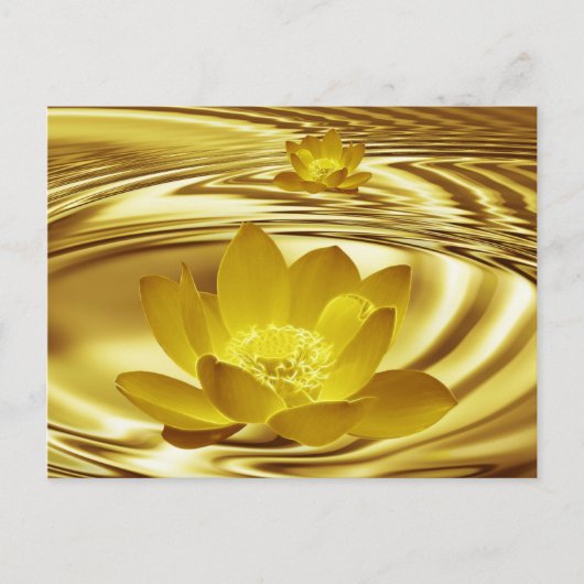 Goldene Lotus-Blume Postkarte (Vorderseite)