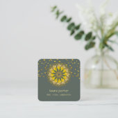 Goldene Lotus Blume Yoga Holistische Medizin Quadratische Visitenkarte (Stehend Vorderseite)