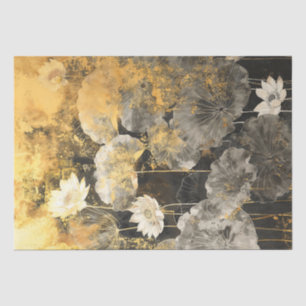 Goldene Lotus-Eleganz Aquarell Seidenpapier