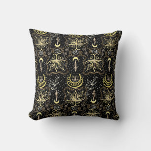 Goldene Lotus: Halbmond Eleganz Vintage. Kissen