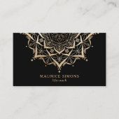 Goldene Lotus-Yogalehrerin Mandala Visitenkarte (Vorderseite)