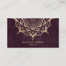 Goldene Lotus-Yogalehrerin Mandala Visitenkarte