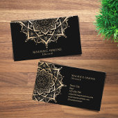 Goldene Lotus-Yogalehrerin Mandala Visitenkarte