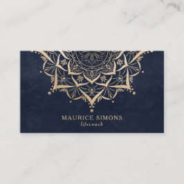 Goldene Lotus-Yogalehrerin Mandala Visitenkarte