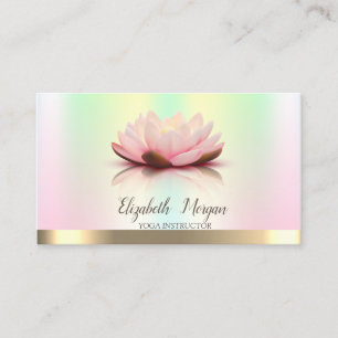 Goldene Lotusblume Irisierend  Yoga-Lehrerin Visitenkarte