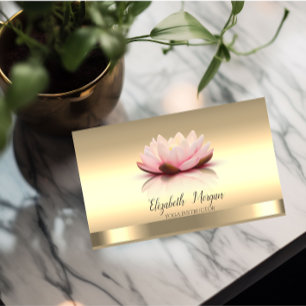 Goldene Lotusblume Yoga-Lehrer Visitenkarte