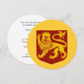 Goldene Löwen auf der Roten Schildkröte Einladung (Vorne/Hinten)