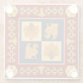 Goldene Löwen: Jugendstil-Schal-Design Glasuntersetzer (Rückseite)