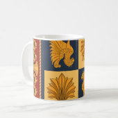 Goldene Löwen: Jugendstil-Schal-Design Kaffeetasse (Vorderseite Links)