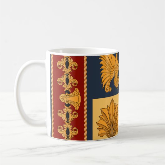 Goldene Löwen: Jugendstil-Schal-Design Kaffeetasse (Links)