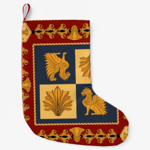Goldene Löwen: Jugendstil-Schal-Design Kleiner Weihnachtsstrumpf