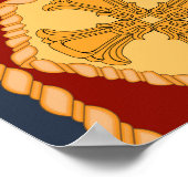 Goldene Löwen: Jugendstil-Schal-Design Poster (Ecke)