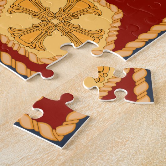 Goldene Löwen: Jugendstil-Schal-Design Puzzle (Seite)