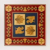 Goldene Löwen: Jugendstil-Schal-Design Puzzle (Horizontal)