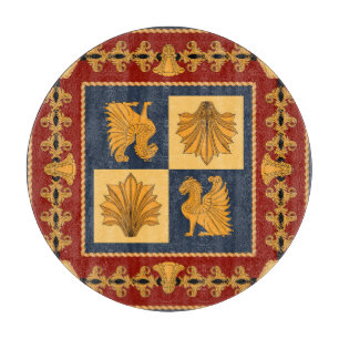 Goldene Löwen: Jugendstil-Schal-Design Schneidebrett