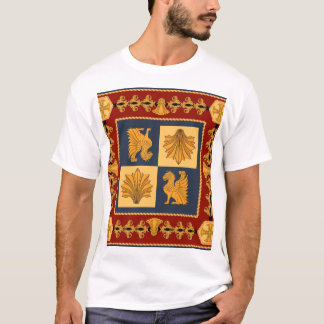 Goldene Löwen: Jugendstil-Schal-Design T-Shirt