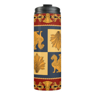 Goldene Löwen: Jugendstil-Schal-Design Thermosbecher