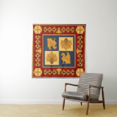 Goldene Löwen: Jugendstil-Schal-Design Wandteppich (Beispiel)