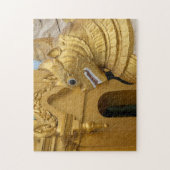 Goldene Löwenstatue am Tempel Puzzle (Vertikal)