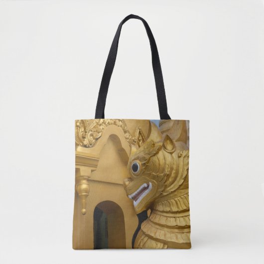Goldene Löwenstatue am Tempel Tasche (Vorderseite)